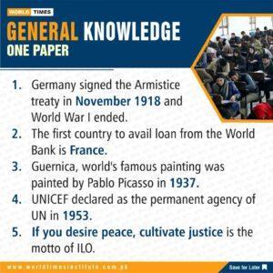 Read more about the article General knowledge (One Paper) 27-10-2022