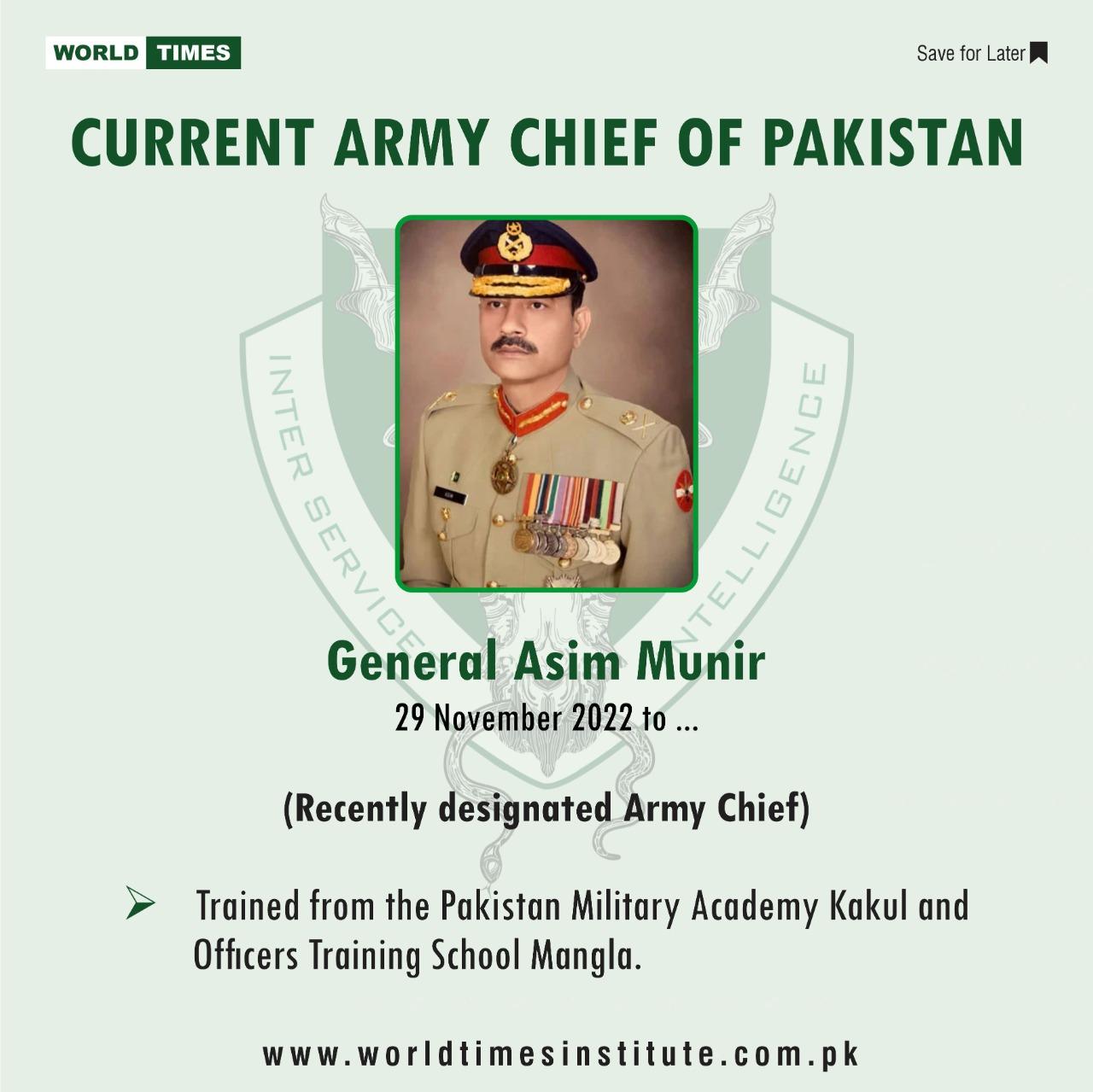 You are currently viewing Current Army Chief of Pakistan (General Asim Munir 29th November 2022 to …..) 26-11-2022
