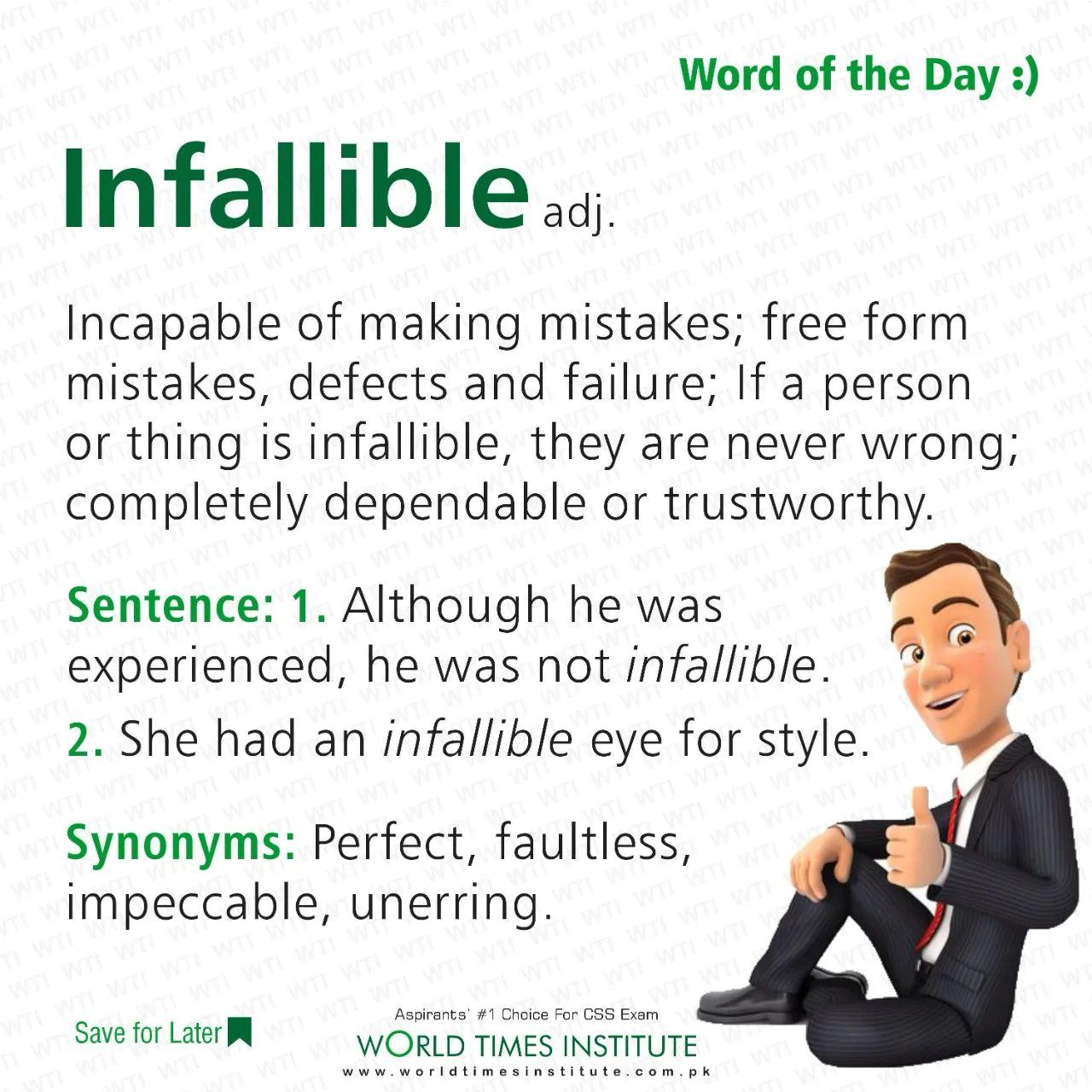 You are currently viewing Infallible (Word of the day) 22-11-2022