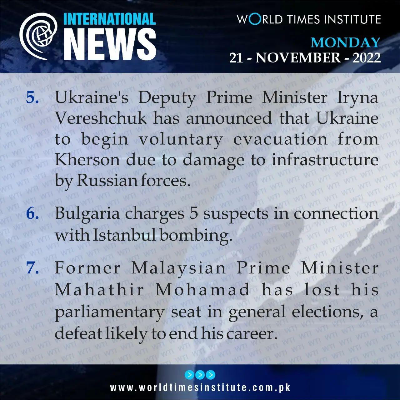 Read more about the article International News of the Day. 21-11-2022