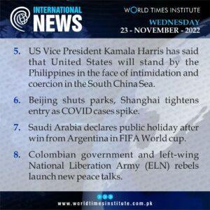 Read more about the article International News of the Day. 23-11-2022