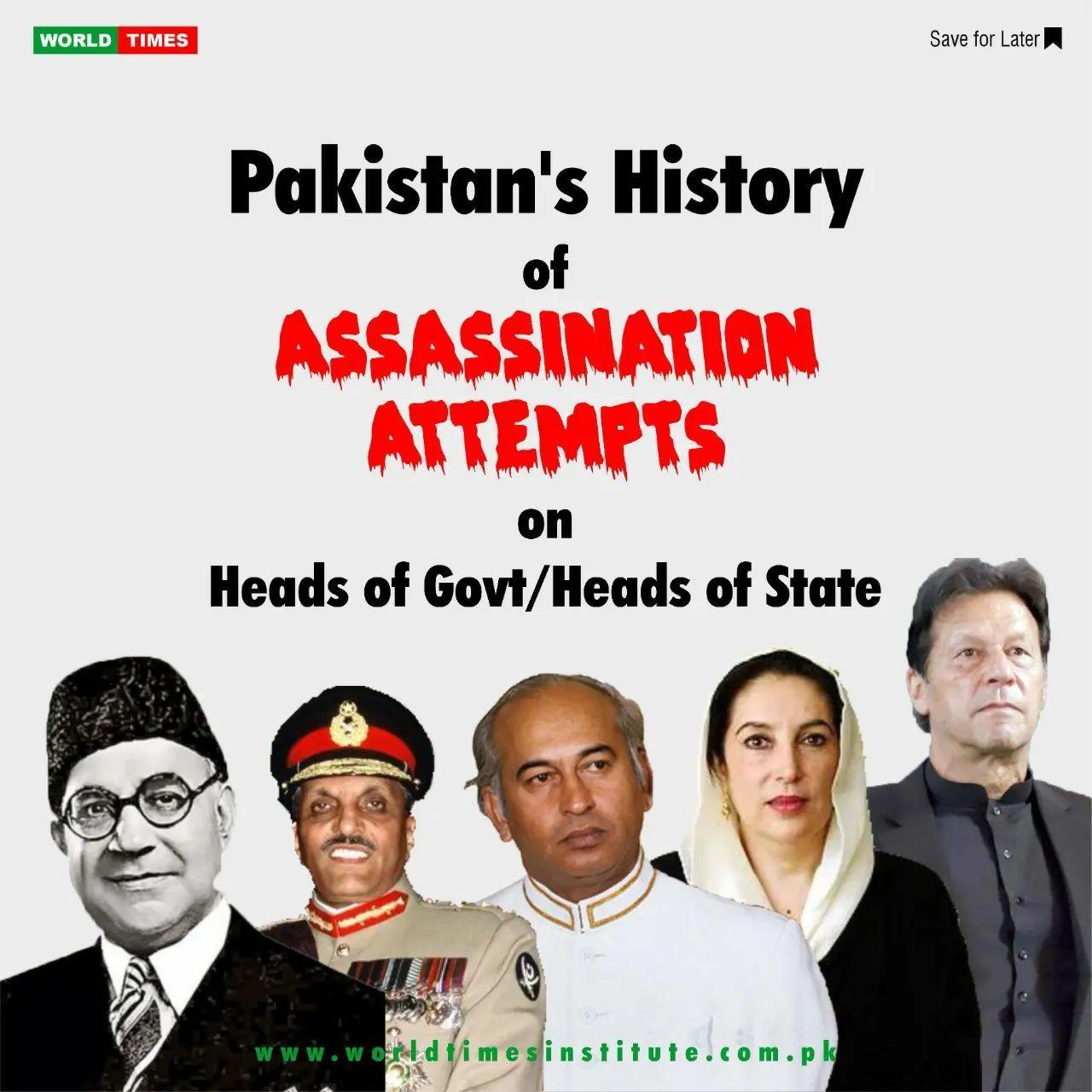 Read more about the article Pakistan’s History of Assassination Attempts on Head of Govt Head of State. 10-11-2022