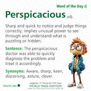 Read more about the article Perspicacious (Word of the day) 14-11-2022