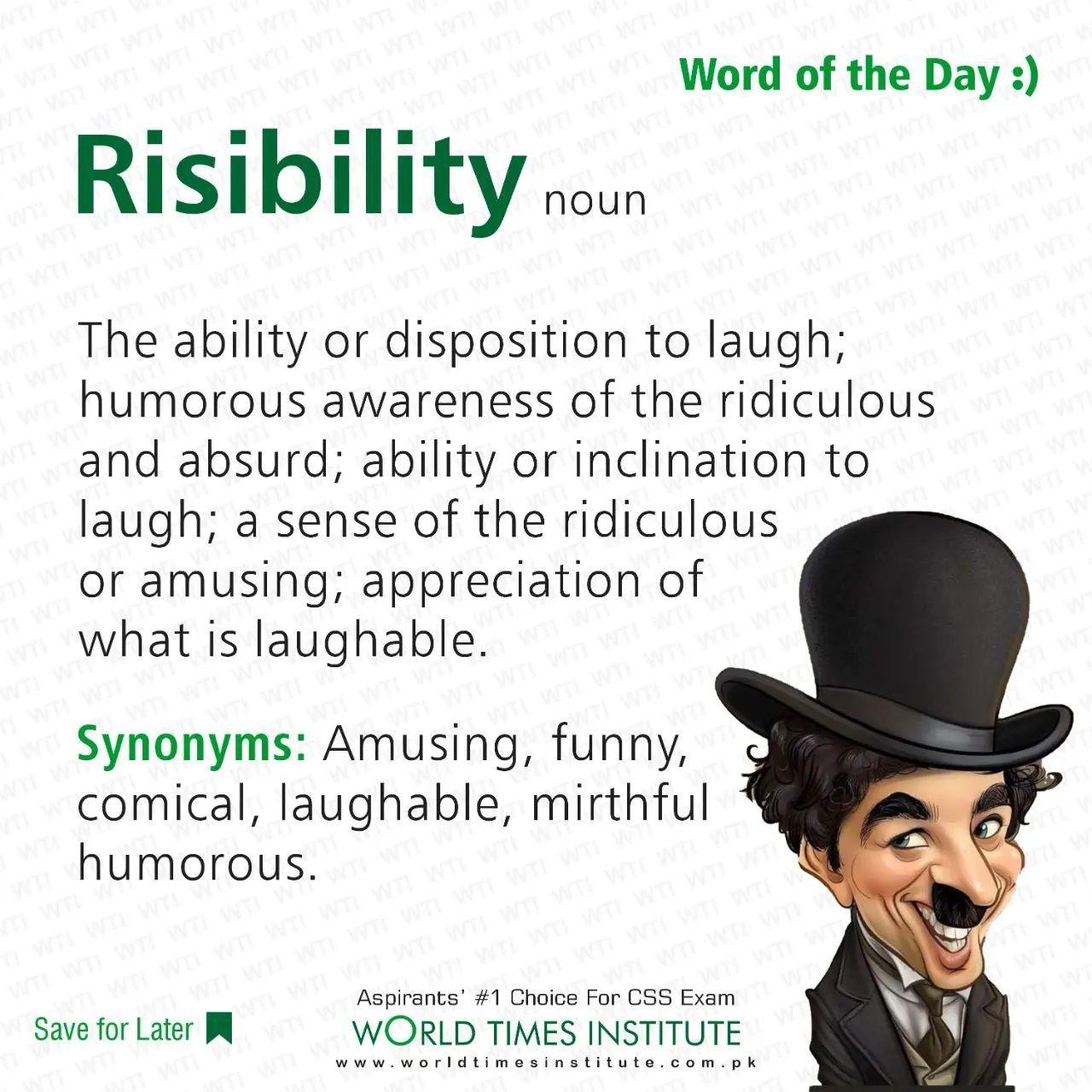 Read more about the article Risibility (Word of the day) 19-11-2022