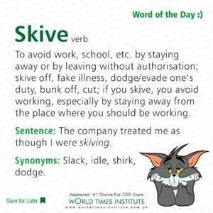 Read more about the article Skive(Word of the day) 16-11-2022