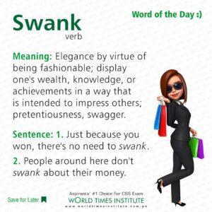 Read more about the article Swank (Word of the day) 09-11-2022