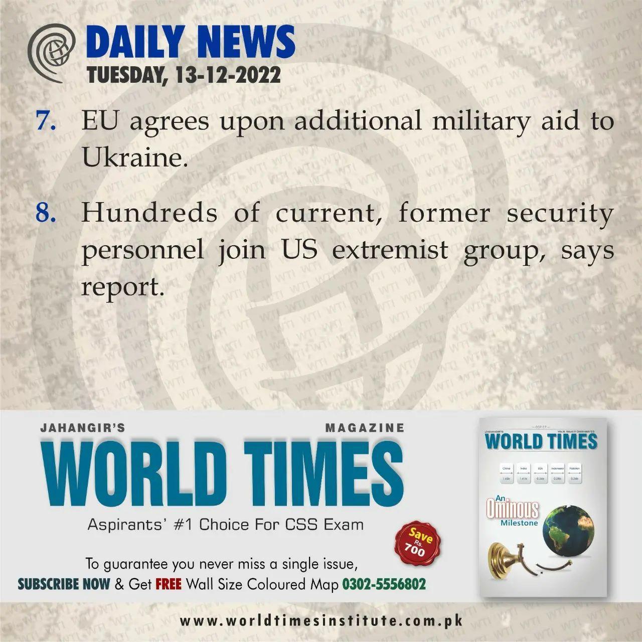 You are currently viewing Daily News 13-12-2022