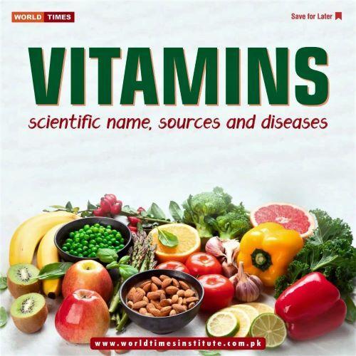 Read more about the article VITAMINS (Scientific Name, Sources and Diseases)