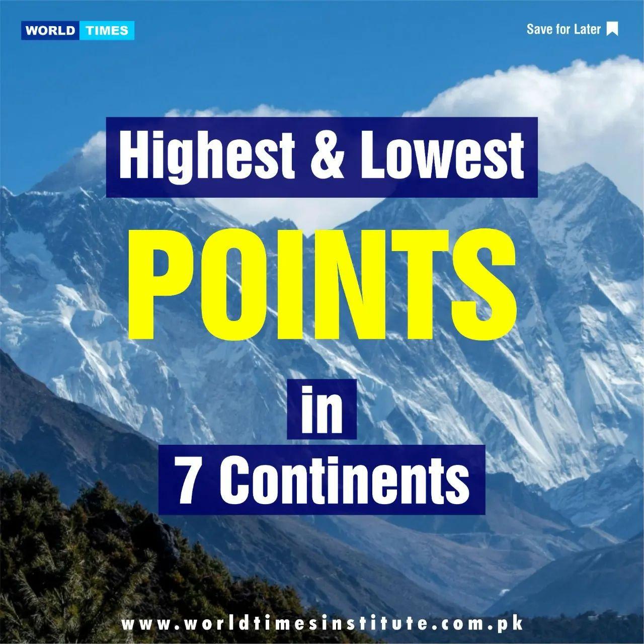 Read more about the article Highest and Lowest Points in 7 Continents