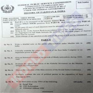 Read more about the article CSS History of Pakistan and India Paper 2023