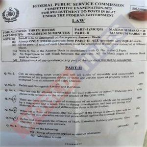 Read more about the article CSS Law Paper 2023