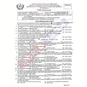 Read more about the article CSS Special Competitive Examination Paper 2023 (Mercantile Law)