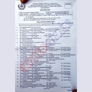 Read more about the article CSS Special Competitive Examination Paper 2023 (Psychology)