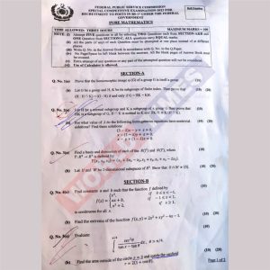 Read more about the article CSS Special Competitive Examination Paper 2023 (Pure Mathematics)