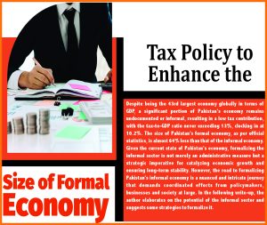 Read more about the article Tax Policy to Enhance the Size of Formal Economy