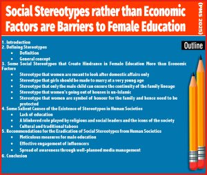 Read more about the article Social Stereotypes rather than Economic Factors are Barriers to Female Education